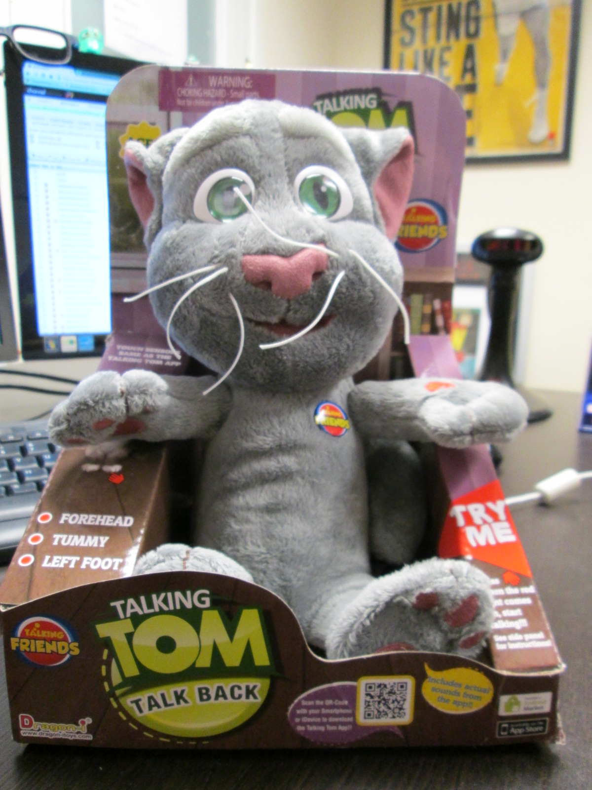 damaged auction === talking tom 12" plush === peers hardy group